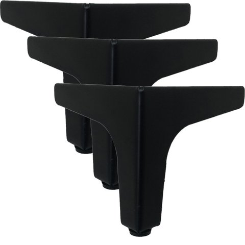 Kit 4 Pés de Sofá e Cama Preto Curve 10cm para Móveis Canto