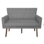 Namoradeira Decorativa Aurora Suede Cinza - 1