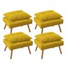 Kit 4 Puffs Decorativo Opala Plus Amarelo - 1