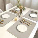 Ver imagem 1 de 4 Jogo Americano Napoli Bege Impermeável Pvc