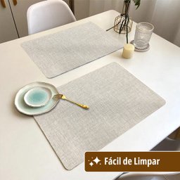 4 Jogo Americano Napoli Bege Impermeável Pvc - 3