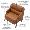 Ver imagem 4 de Poltrona Decorativa Madri Pes Madeira Courino Tcs 727 Moll
