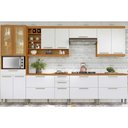 Ver imagem 1 de Cozinha Modulada Completa Burguesa Premium 7 Peças (3aéreos+3balcões+1paneleiro) C6p58 Freijo/off