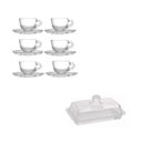 Ver imagem 1 de Kit Manteigueira com Jogo 6 Xicaras C/pires 80ml Pearl