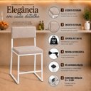 Ver imagem 4 de Kit 3 Cadeira Jantar Cozinha Estofada com Encosto Branco Suede Dubai