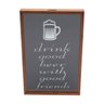 Quadro Porta Tampa de Cerveja de Madeira Naturals Drink Good Beer 30,5cmx18cmx5cm Rojemac - 1