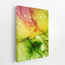 Ver imagem 2 de Tons de Verde e Rosa Abstrato Tinta Quadro Canvas 100x70cm