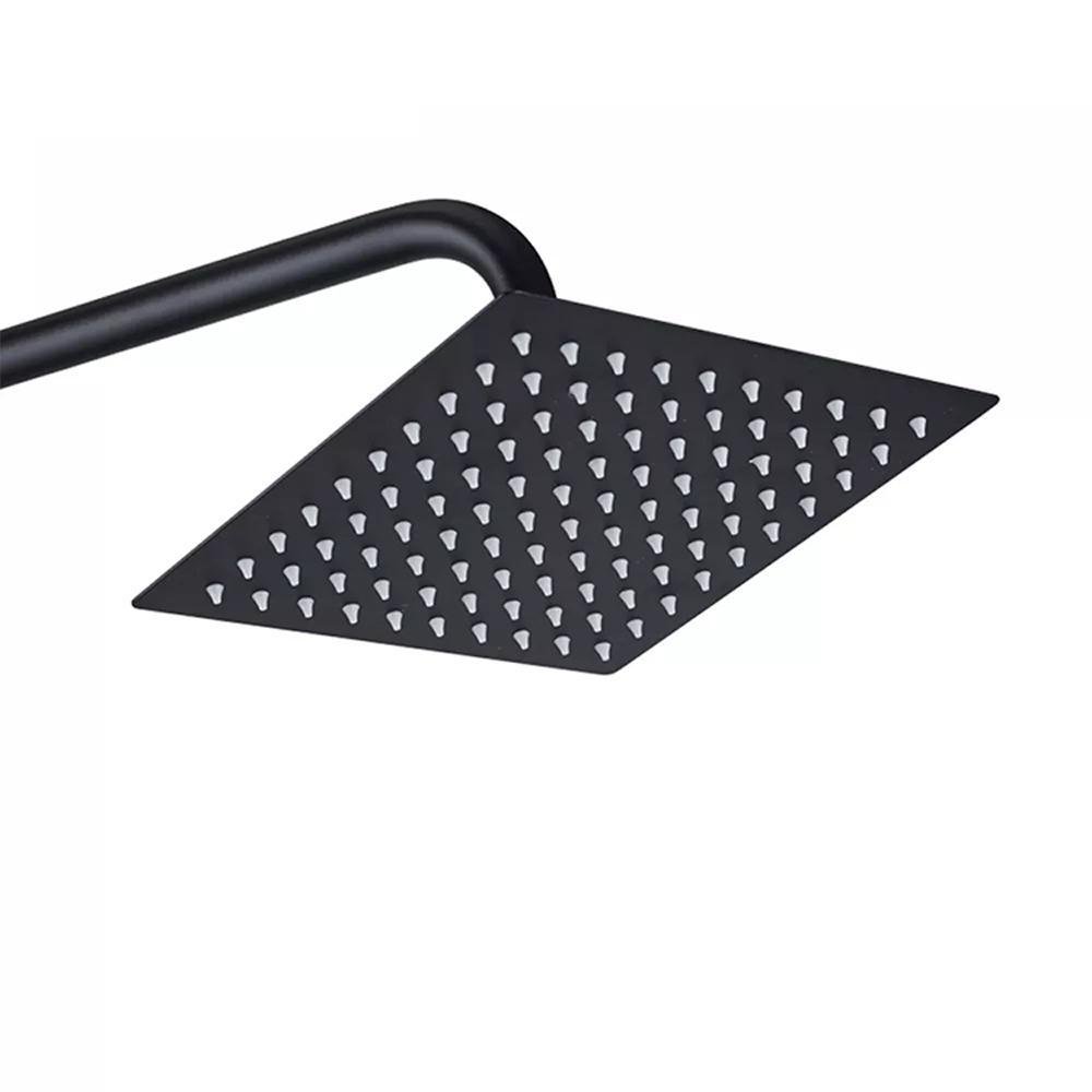 Ducha Chuveiro Inox Quadrado 20x20 Preto Fosco Parede - 8