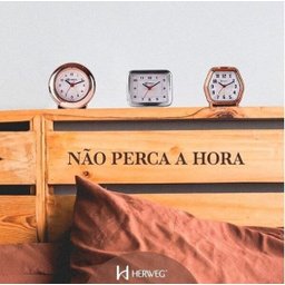 Relógio Despertador Quartz - Analógico - Preto- Herweg - 3