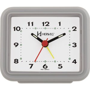 Relógio Despertador Quartz - Analógico - Cinza - Herweg