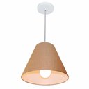 Ver imagem 1 de Lustre Pendente Cone Md-4028 Cúpula em Tecido 25/30x12cm Palha - Bivolt