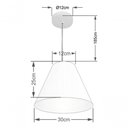 Ver imagem 5 de Lustre Pendente Cone Md-4028 Cúpula em Tecido 25/30x12cm Palha - Bivolt