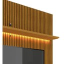 Ver imagem 3 de Rack com Painel Sublime 1.8 Ripado 3d com Led e Rodízio Off White com Naturale - Gelius Móveis