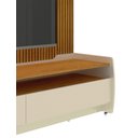Ver imagem 4 de Rack com Painel Sublime 1.8 Ripado 3d com Led e Rodízio Off White com Naturale - Gelius Móveis