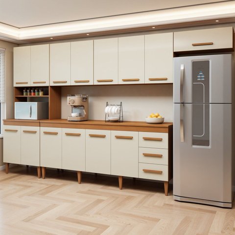 Cozinha Completa Modulada 14 Portas 3 Gavetas Ibiza
