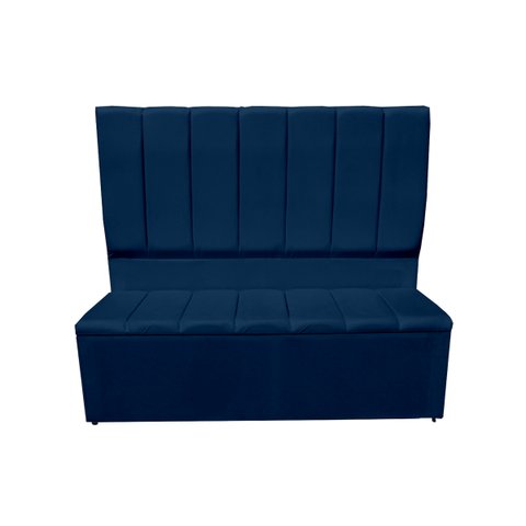 Conjunto Cabeceira e Recamier Eliza para Cama Box Casal 1.40 - Sv Decor:azul Marinho