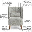 Ver imagem 4 de Poltrona Decorativa Verso Pes Madeira Boucle e Courino Tce 1018 Tcs 726 Moll