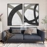 Quadro Abstrato Moderno em Curvas Duo Decorativo para Sala Escritórios - 1