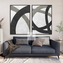 Ver imagem 1 de Quadro Abstrato Moderno em Curvas Duo Decorativo para Sala Escritórios