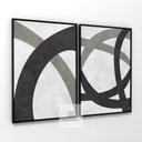 Ver imagem 2 de Quadro Abstrato Moderno em Curvas Duo Decorativo para Sala Escritórios