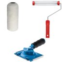 Ver imagem 1 de Rolo Pele de Carneiro 23cm + Suporte Garfo 23cm + Pad para Pintura Recorte Cantos em Parede 360°