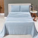 Ver imagem 2 de Jogo de Lençol Minimal King 4 Peças Malha 100% Algodão Liso Cinza