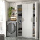 Ver imagem 1 de Lavanderia Completa Andorra 4 Portas 8 Prateleiras Branco Neve - Panorama Móveis