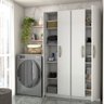 Lavanderia Completa Andorra 4 Portas 8 Prateleiras Branco Neve - Panorama Móveis - 1