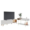 Ver imagem 4 de Rack Bancada Amalfi com Pés em Madeira e Aparador para Sala Sena Off White Matte Freijó - Colibri