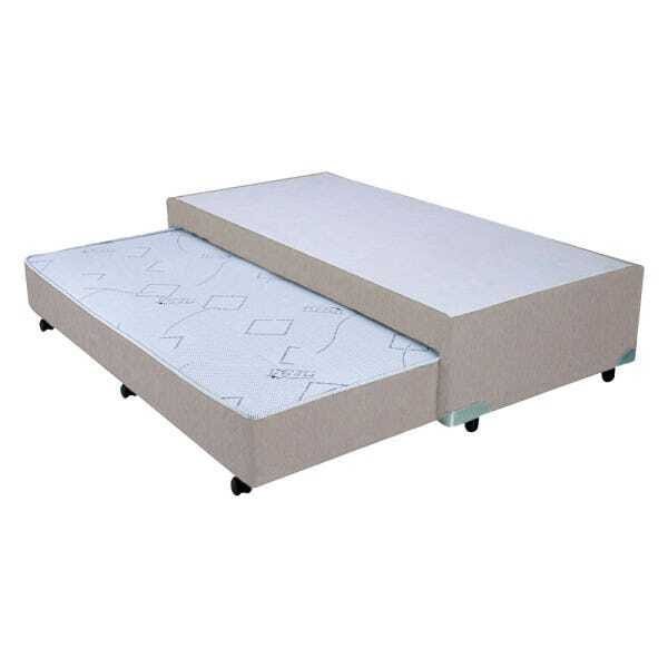 Bicama Box Mega Chenille Lyon Blanc com Auxiliar em Molas - 088x188 - Solteiro - 1