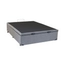 Ver imagem 2 de Cama Box Baú Casal Chenille Chumbo com Pistão - 138x188