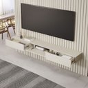 Ver imagem 3 de Painel para TV até 80 Polegadas Maragogi 1 Porta 2 Gavetas 100% MDF Off White - Permobili
