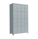 Ver imagem 1 de Armário Roupeiro de Aço Vestiário Academia 16 Portas Locker Cinza com Chave