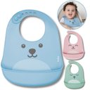 Ver imagem 1 de Babador de Silicone Impermeável Bebê - Pega Migalhas - Buba Babador de Silicone Impermeável de Bichi