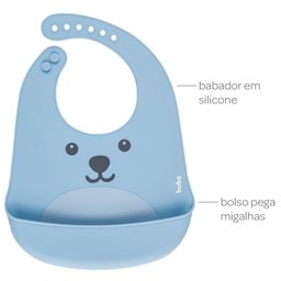 Babador de Silicone Impermeável Bebê - Pega Migalhas - Buba Babador de Silicone Impermeável de Bichi - 5