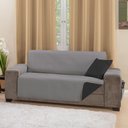 Ver imagem 4 de Protetor de Sofá King 3 Lugares Impermeável 100% Poliéster:cinzapreto
