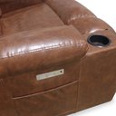 Ver mais imagens de Poltrona do Papai Reclinável Sala de Cinema Crihs Elétrica Botão Led Porta Copos USB PU Marrom Brilho G23