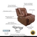 Ver imagem 3 de Poltrona do Papai Reclinável Sala de Cinema Crihs Elétrica Botão Led Porta Copos USB PU Marrom Brilho G23