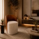 Ver imagem 1 de Poltrona Veneza Estilo Sofisticado Bouclé Bege Just Time