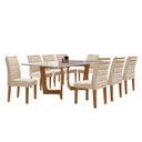 Ver imagem 2 de Conjunto Sala de Jantar Nápoles Tampo Vidro/MDF com 8 Cadeiras Genova Smart Plus Cel Móveis