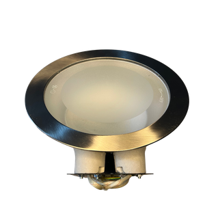 Luminária de Embutir Redonda Aço Escovado e Vidro Fosco - 2xe27