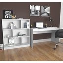 Ver imagem 1 de Kit Escritório B28 com Mesa e Estante com 6 Nichos - Branco