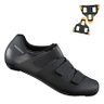 Sapatilha Speed Ciclismo Shimano Sh - Rc100 + Tacos Shimano Sh11 - Preto - 43 Br / 45 Eur - 1