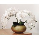 Ver imagem 3 de Arranjo Centro De Mesa Flor Orquideas 10 Galhos Vaso Dourado