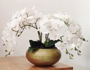 Ver imagem 3 de Arranjo Centro De Mesa Flor Orquideas 10 Galhos Vaso Dourado