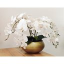 Ver imagem 2 de Arranjo Centro De Mesa Flor Orquideas 10 Galhos Vaso Dourado