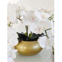 Ver imagem 4 de Arranjo Centro De Mesa Flor Orquideas 10 Galhos Vaso Dourado