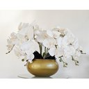 Ver imagem 5 de Arranjo Centro De Mesa Flor Orquideas 10 Galhos Vaso Dourado