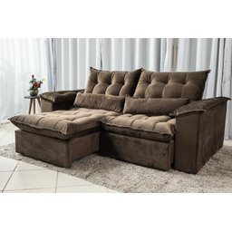 Sofá Retrátil e Reclinável Ipanema 1,80m em Tecido Veludo C/pillow Nos Braços - Montagem Inclusa:mar - 5