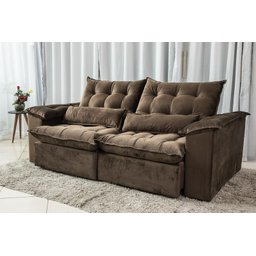 Sofá Retrátil e Reclinável Ipanema 1,80m em Tecido Veludo C/pillow Nos Braços - Montagem Inclusa:mar - 6